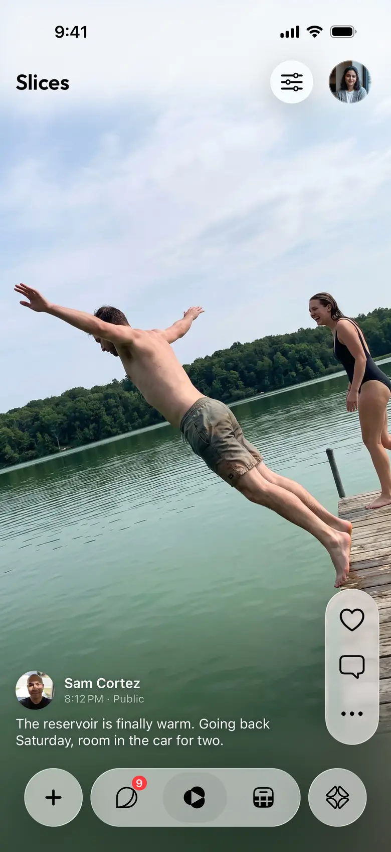 A photo post in Slices on iPhone